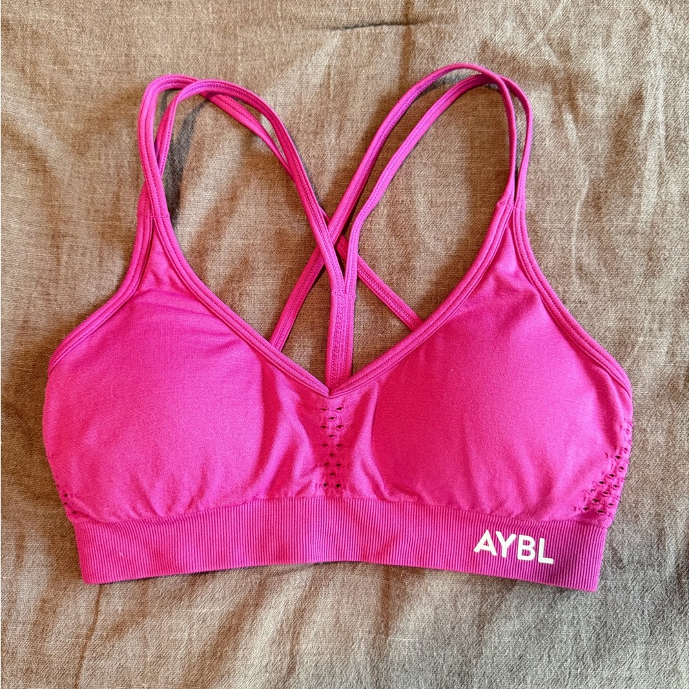 AYBL Vibrant Pink Sports Bra - size S